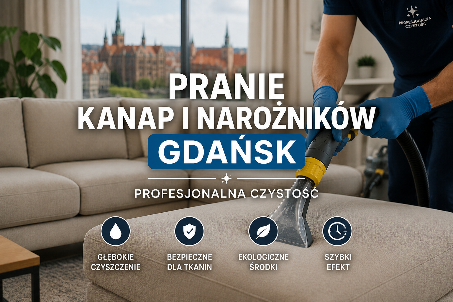 Profesjonalne pranie kanap i narożników w Gdańsku – czyszczenie tapicerki meblowej metodą ekstrakcyjną przez firmę Profesjonalna Czystość