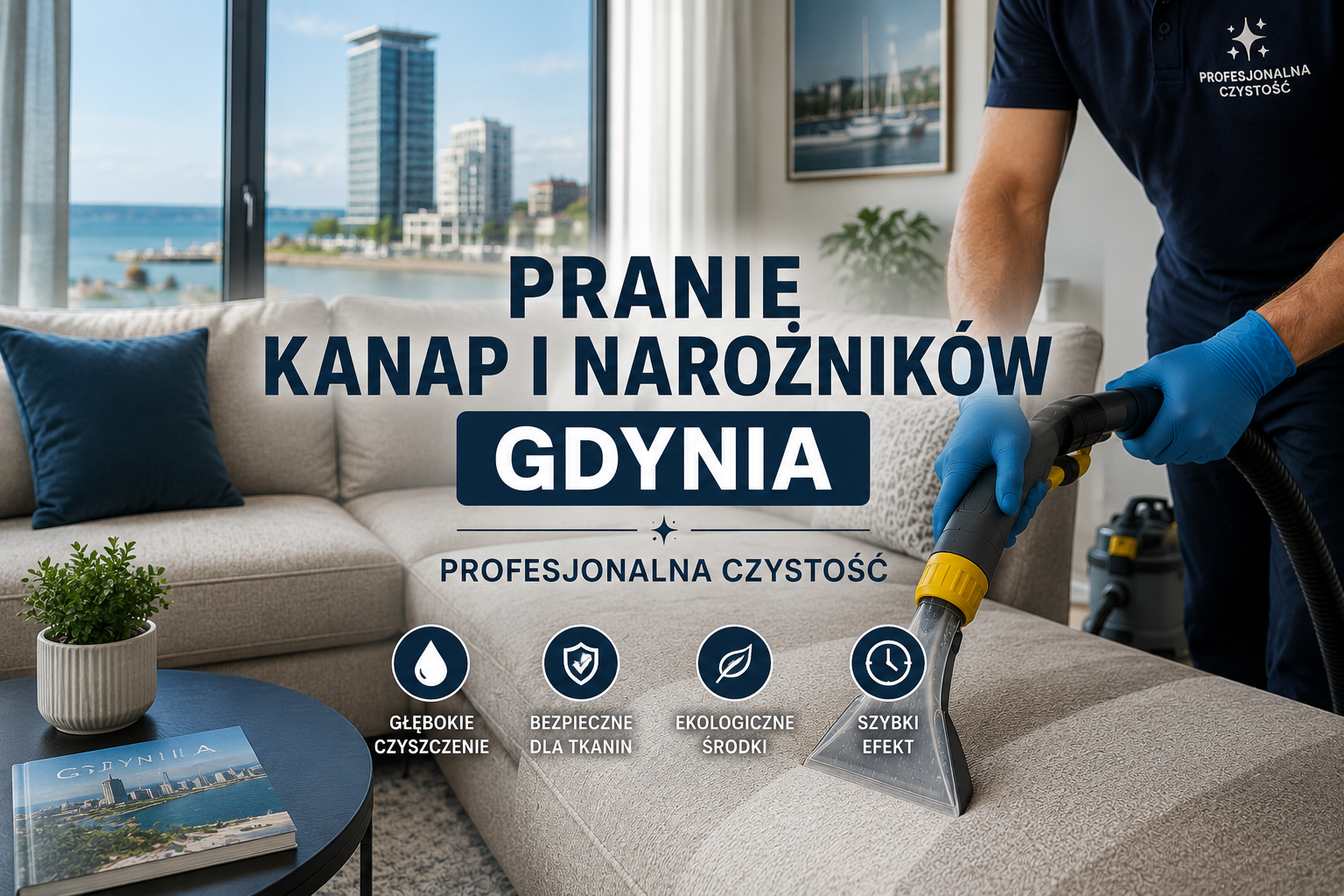 Profesjonalne pranie kanap i narożników w Gdyni – czyszczenie tapicerki meblowej z dojazdem przez Profesjonalna Czystość