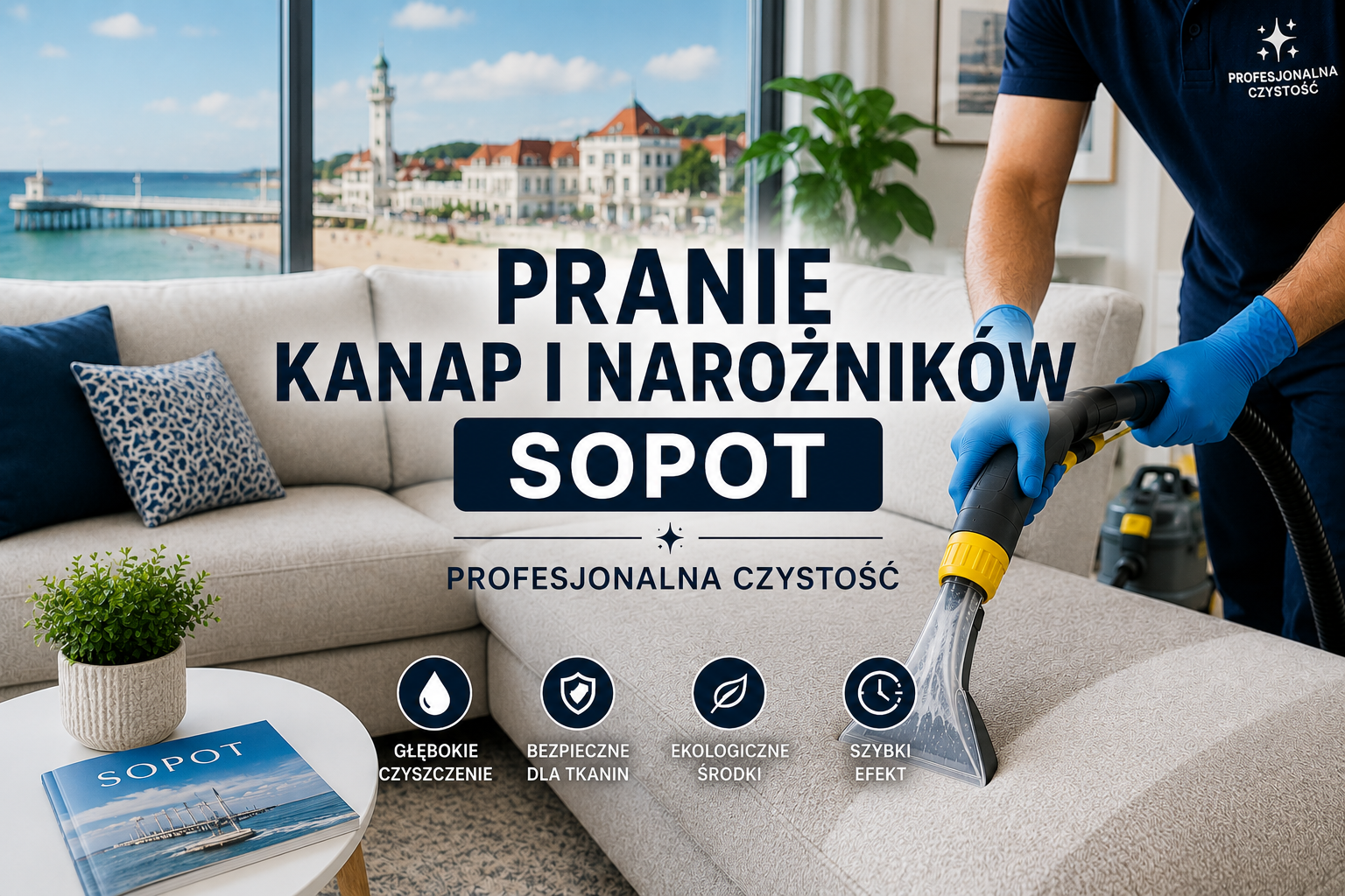 Pranie kanap i narożników Sopot 1 Profesjonalne pranie kanap i narożników w Sopocie – czyszczenie tapicerki meblowej z dojazdem przez Profesjonalna Czystość