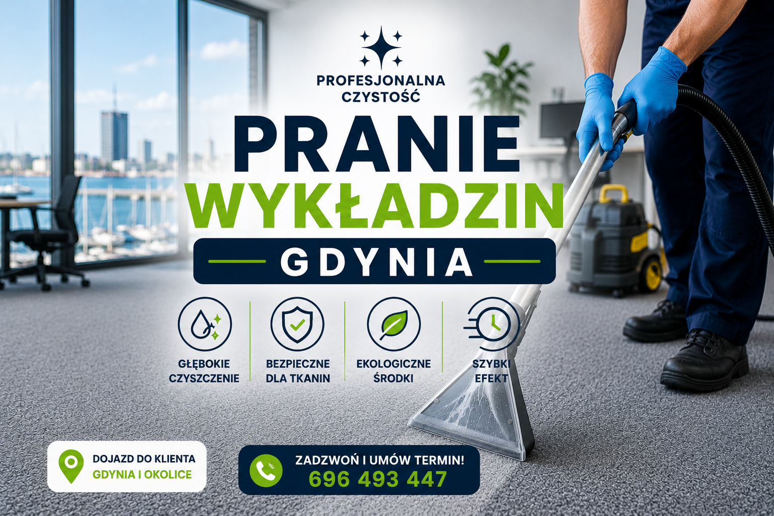 Pranie wykładzin Gdynia 1 Profesjonalne pranie wykładzin w Gdyni – czyszczenie wykładzin biurowych i domowych metodą ekstrakcyjną przez Profesjonalna Czystość