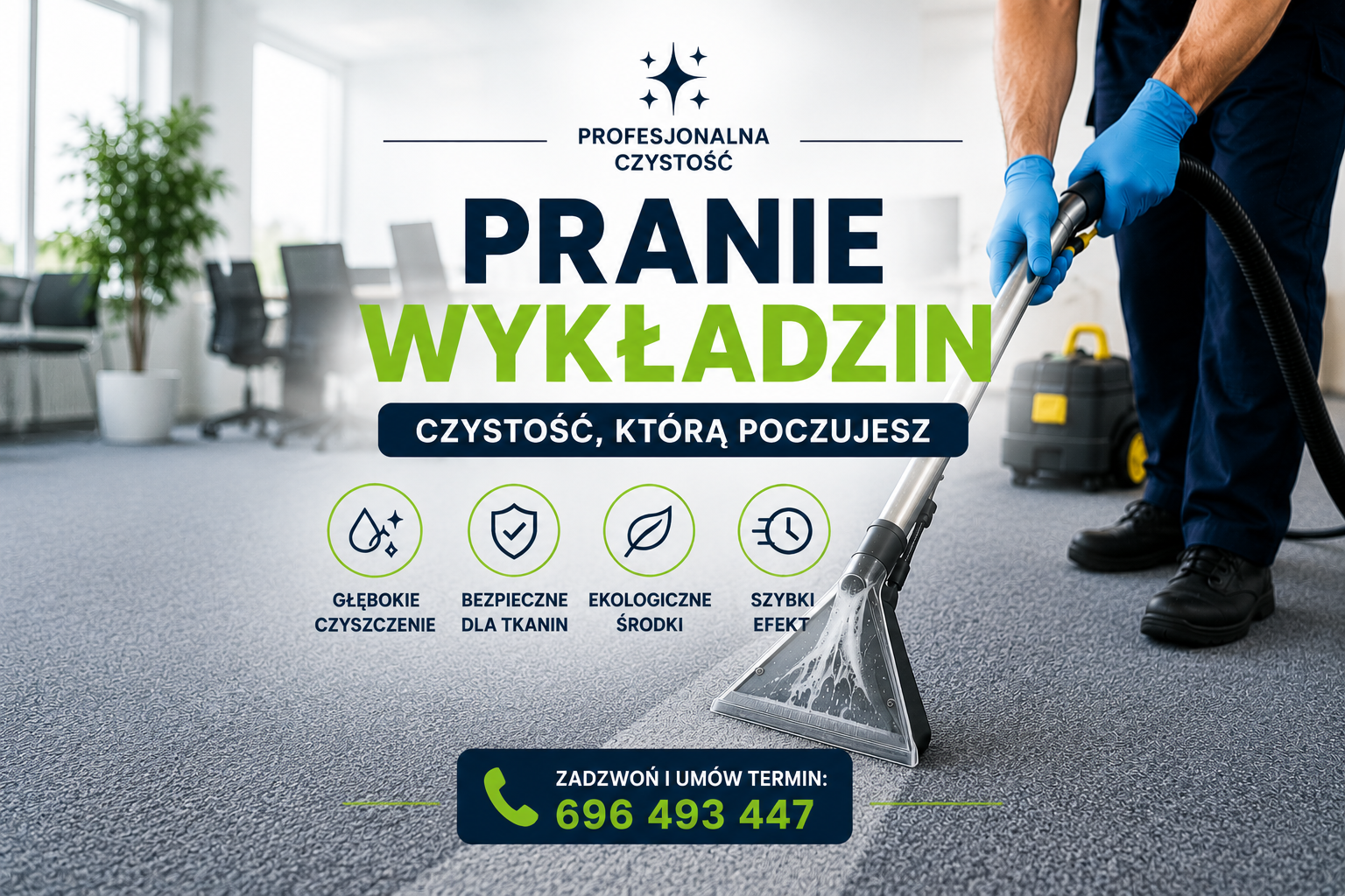 Pranie wykładzin 1 Profesjonalne pranie wykładzin metodą ekstrakcyjną – czyszczenie wykładzin biurowych i domowych przez Profesjonalna Czystość
