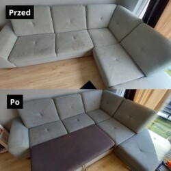 Profesjonalne pranie tapicerki meblowej i materacy 16 Czyszczenie kanap efekt przed i po gdynia